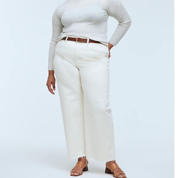 NWT Madewell Womens The Perfect Vintage Wide-Leg Crop Jean in Canvas SZ 20 W - Picture 1 of 6